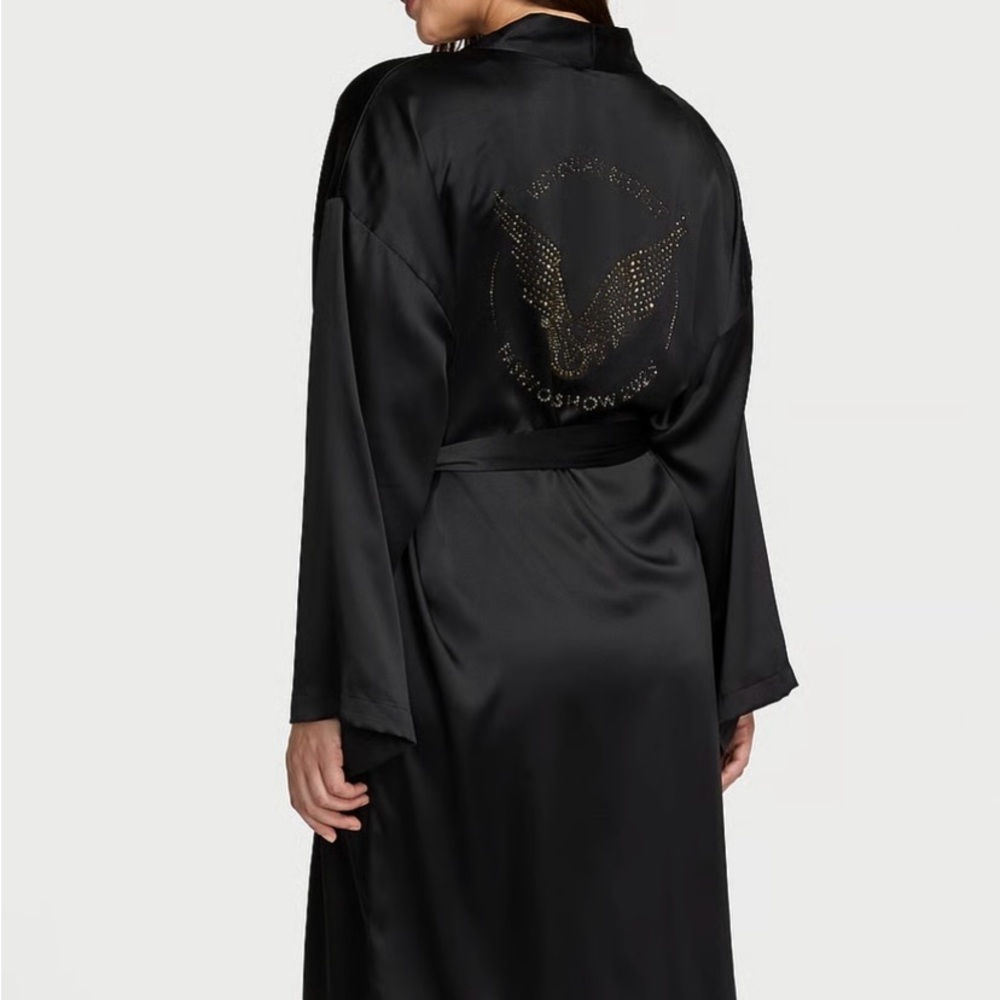 Victoria's Secret Black Satin Robe